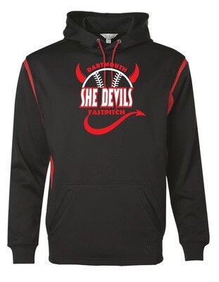 Dartmouth She Devils - Black & Red Dartmouth She Devils Fast Pitch Performance Hoodie