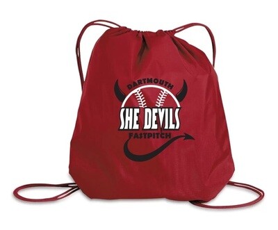 Dartmouth She Devils - Red Dartmouth She Devils Fast Pitch Cinch Bag