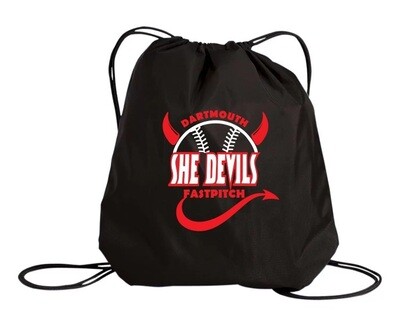 Dartmouth She Devils - Black Dartmouth She Devils Fast Pitch Cinch Bag