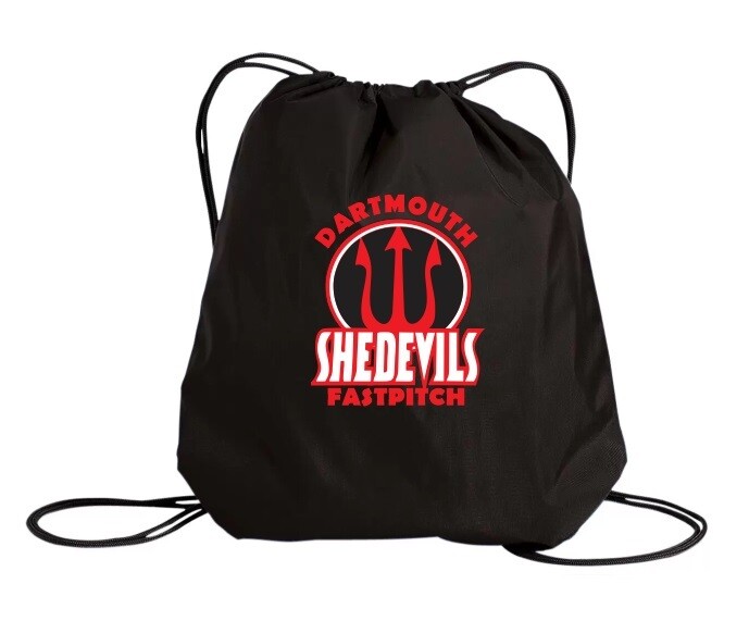 Dartmouth She Devils - Black Dartmouth She Devils Fast Pitch Cinch Bag (Pitchfork Logo)