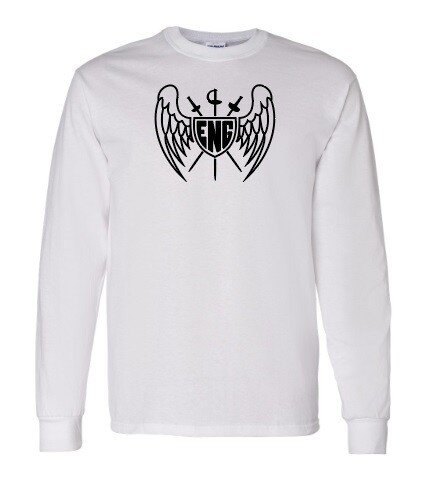 Enguardians Fencing Club - White ENG Long Sleeve Cotton Shirt