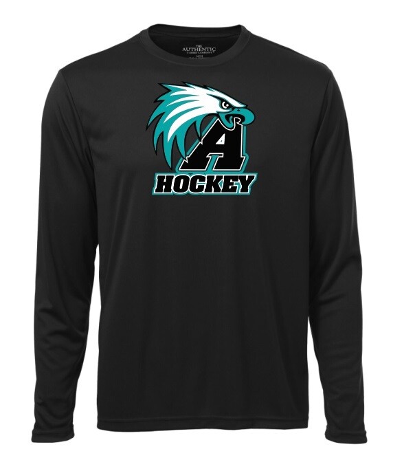 Auburn Drive - Black Auburn Eagles Hockey Long Sleeve Moist Wick Shirt