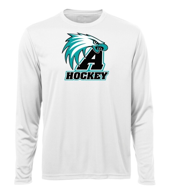 Auburn Drive - White Auburn Eagles Hockey Long Sleeve Moist Wick Shirt