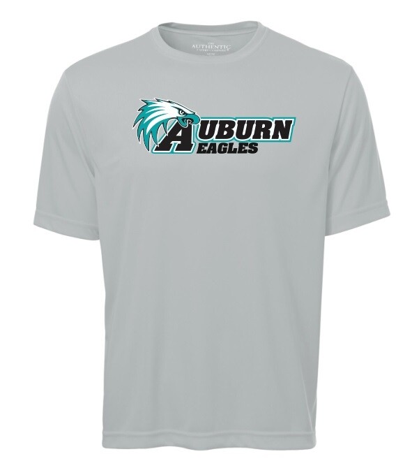 Auburn High - Silver Auburn Eagles Short Sleeve Moist Wick