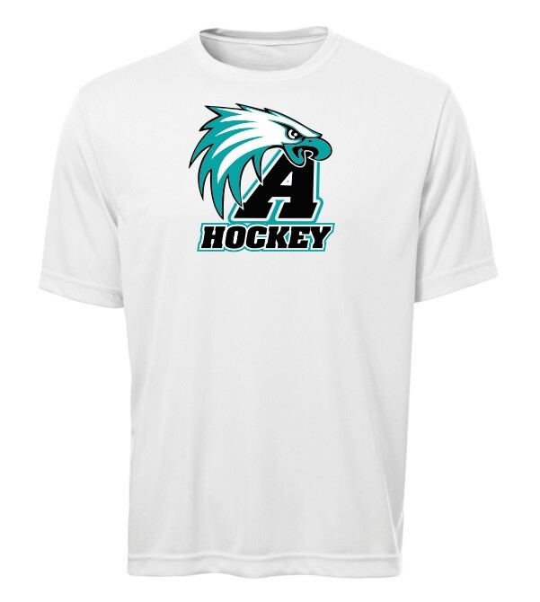 Auburn High - White Auburn Eagles Hockey Short Sleeve Moist Wick