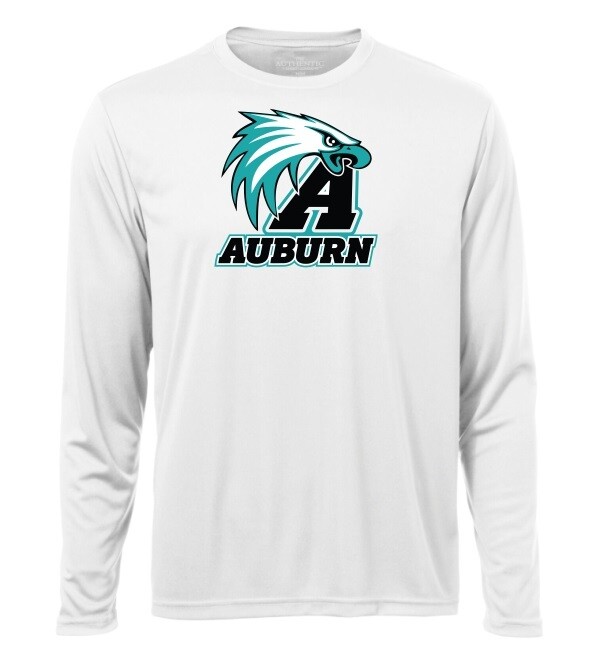 Auburn Drive - White Auburn Long Sleeve Moist Wick Shirt