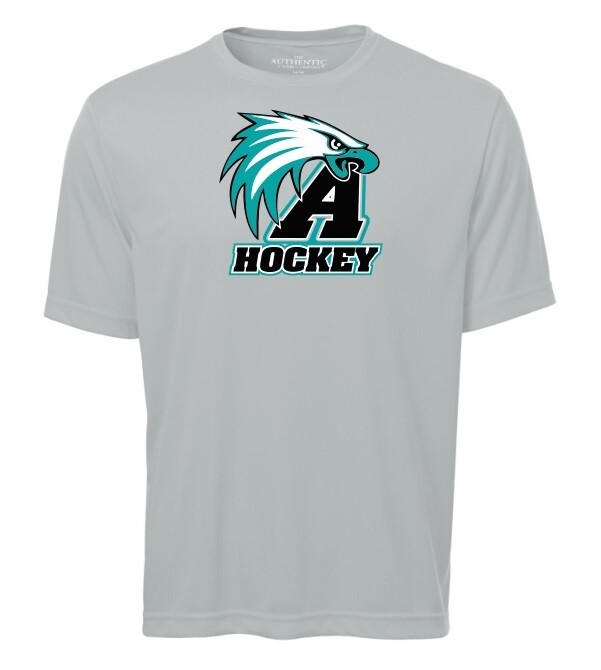 Auburn High - Silver Auburn Eagles Hockey Short Sleeve Moist Wick