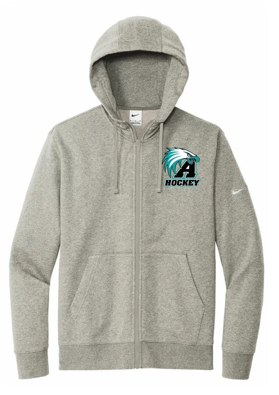 Auburn High - Dark Grey Heather Auburn Eagles Hockey Nike Zip Hoodie