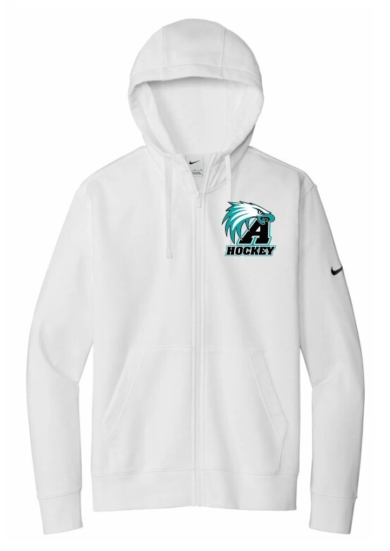 Auburn High - White Auburn Eagles Hockey Nike Zip Hoodie