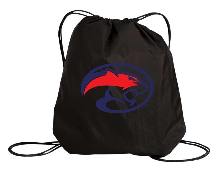 Ross Road School - Black Ross Road Cougar Logo Cinch Bag
