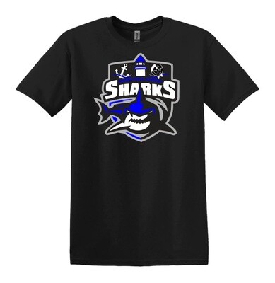 Marine Drive Academy - Black Marine Drive Academy Sharks Logo T-Shirt