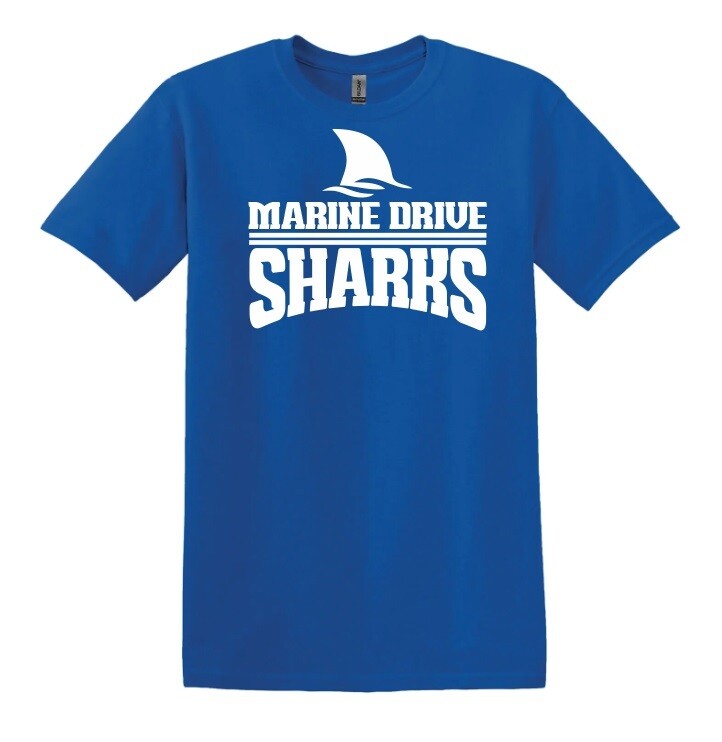 Marine Drive Academy - Royal Blue Marine Drive Sharks Logo T-Shirt