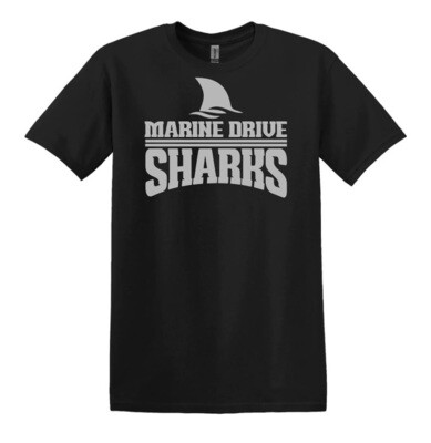 Marine Drive Academy - Black Marine Drive Sharks Logo T-Shirt