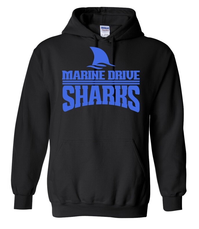 Marine Drive Academy - Black Marine Drive Sharks Logo Hoodie