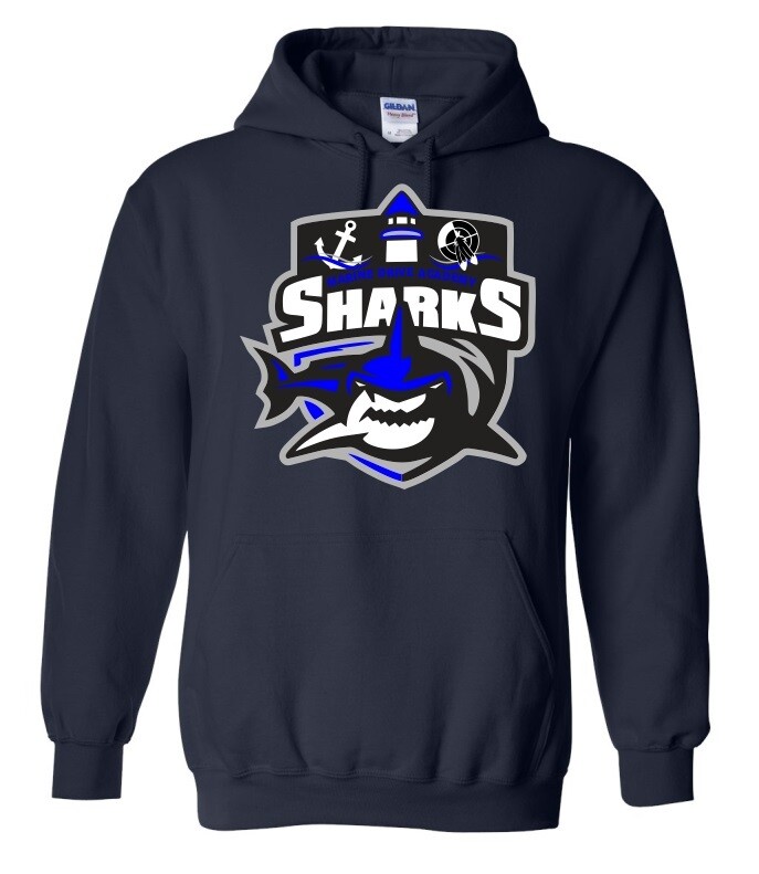 Marine Drive Academy - Navy Marine Drive Academy Sharks Logo Hoodie