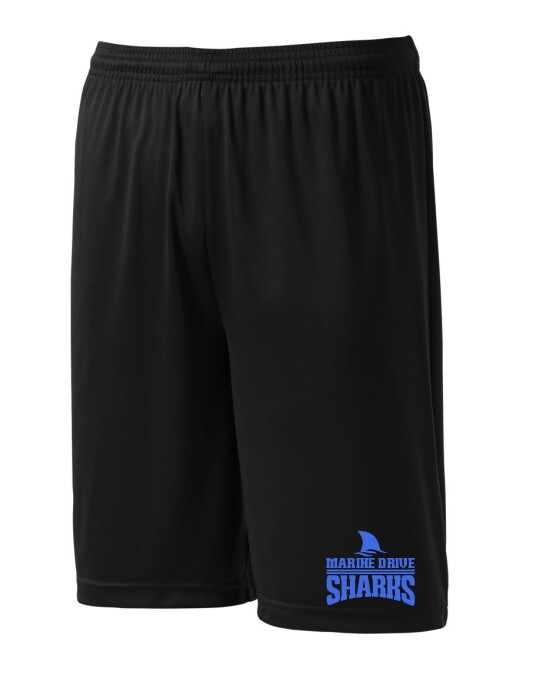 Marine Drive Academy - Black Marine Drive Sharks Logo Shorts