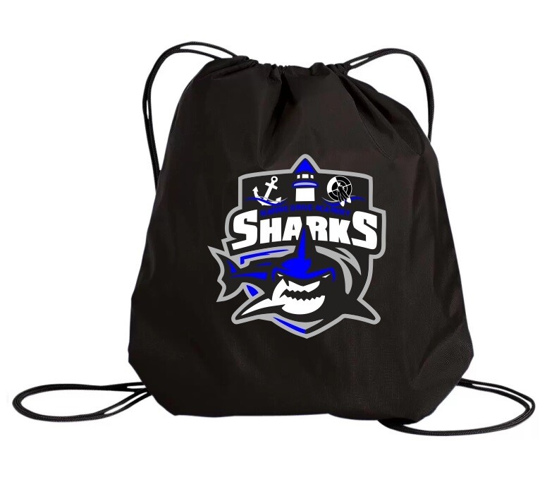 Marine Drive Academy - Black Marine Drive Academy Sharks Logo Cinch Bag