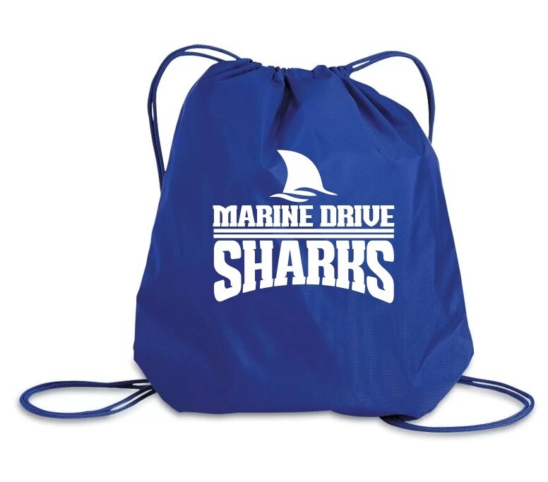 Marine Drive Academy - Royal Blue Marine Drive Sharks Logo Cinch Bag
