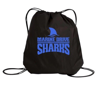 Marine Drive Academy - Black Marine Drive Sharks Logo Cinch Bag