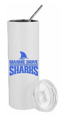 Marine Drive Academy - Marine Drive Sharks Logo Tumbler with Straw