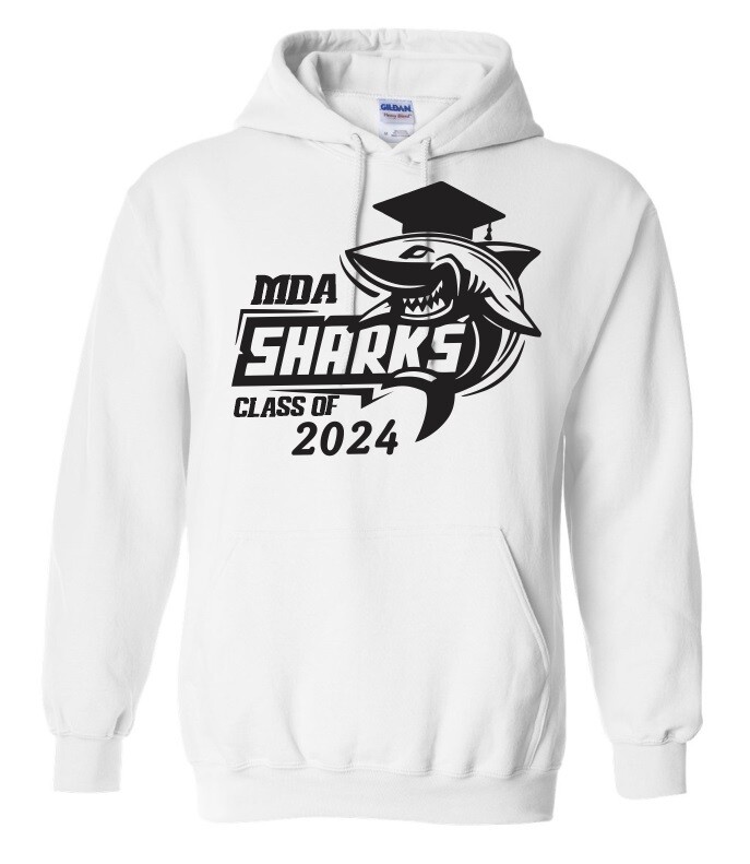Marine Drive Academy - White MDA Sharks Class of 2024 Hoodie