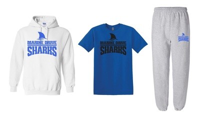 Marine Drive Academy - Marine Drive Sharks Logo Bundle (Hoodie, Cotton T-Shirt &amp; Sweatpants)