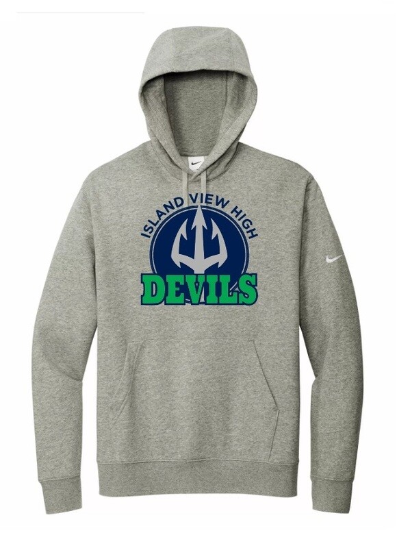 Island View High School - Dark Grey Heather Nike Island View Devils Hoodie