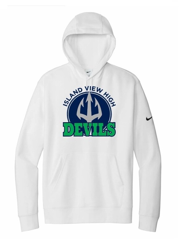 Island View High School - White Nike Island View Devils Hoodie