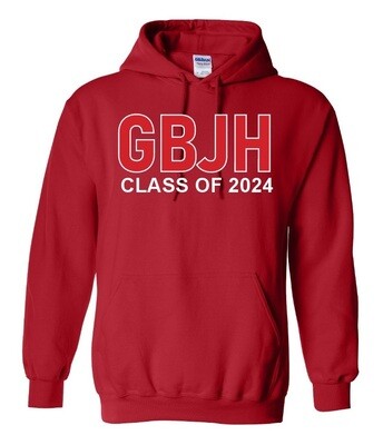 Gaetz Brook Junior High - Red GBJH Class of 2024 Hoodie (no Bear)