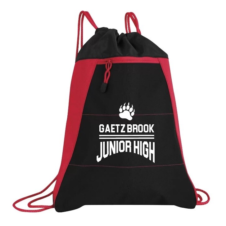 Gaetz Brook Junior High - Red & Black Gaetz Brook Junior High Varcity Cinch Bag