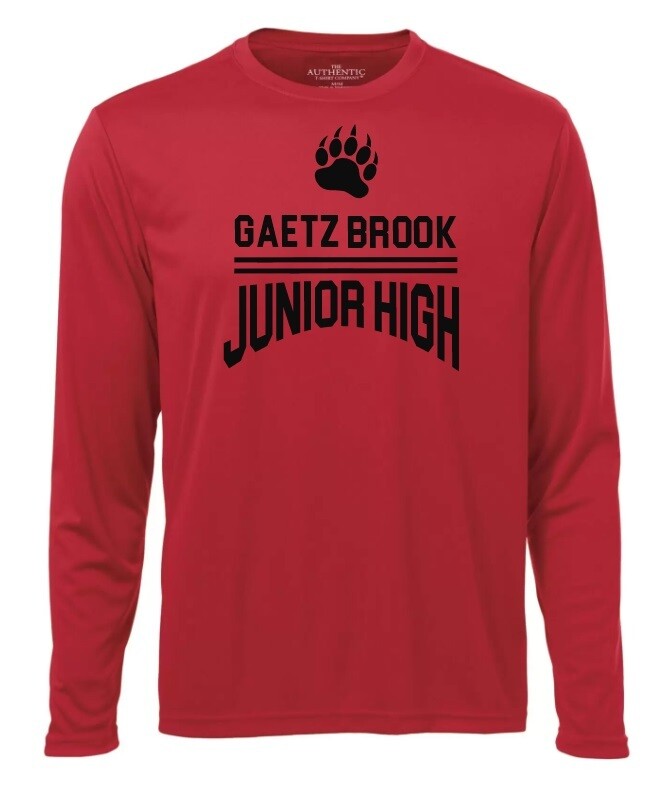 Gaetz Brook Junior High - Red Gaetz Brook Junior High Long Sleeve Moist Wick Shirt