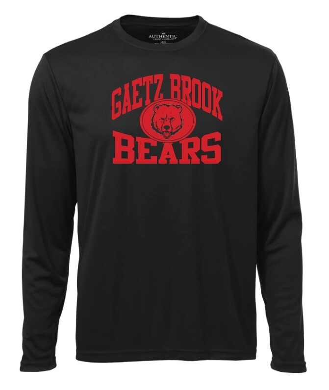 Gaetz Brook Junior High - Black Gaetz Brook Bears Long Sleeve Moist Wick Shirt