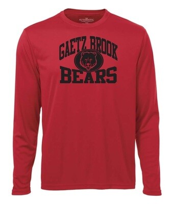 Gaetz Brook Junior High - Red Gaetz Brook Bears Long Sleeve Moist Wick Shirt