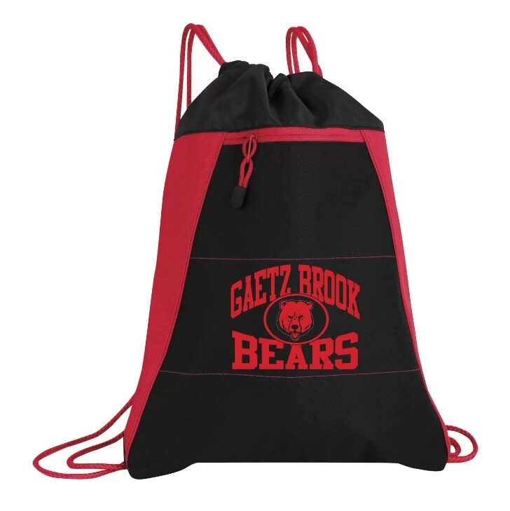 Gaetz Brook Junior High - Red & Black Gaetz Brook Bears Varcity Cinch Bag
