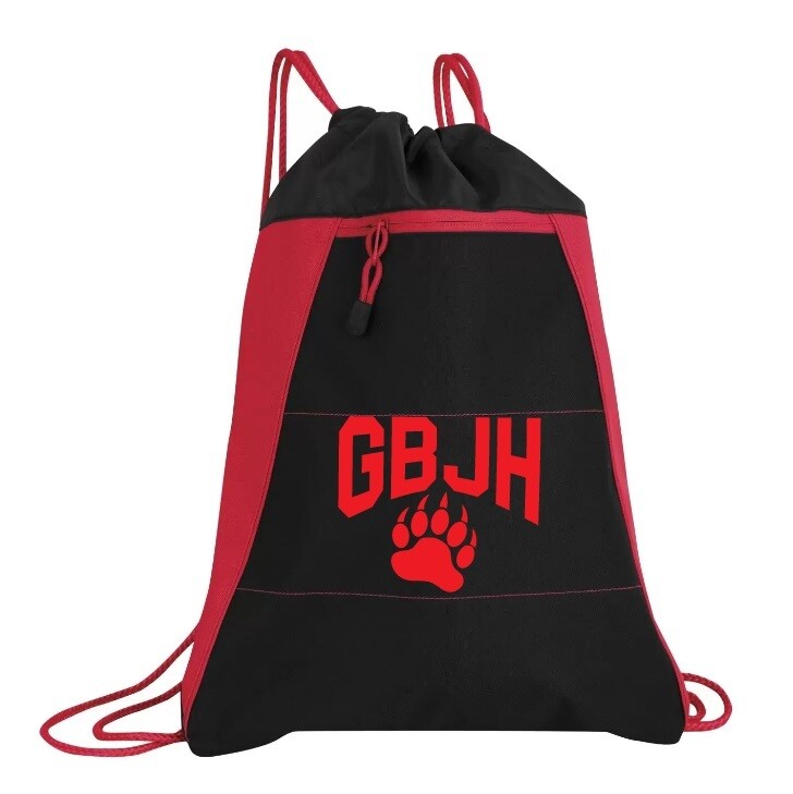 Gaetz Brook Junior High - Red & Black GBJH Varcity Cinch Bag