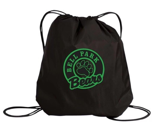 Bell Park Academic Centre - Black Bell Park Bears Cinch Bag (Reversed Color Logo)