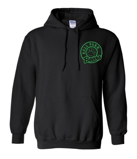 Bell Park Academic Centre - Black Bell Park Bears Hoodie (Reversed Color Logo Left Chest)