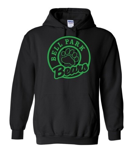 Bell Park Academic Centre - Black Bell Park Bears Hoodie (Reversed Color Logo Full Chest)