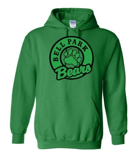 Bell Park Academic Centre - Kelly Green Bell Park Bears Hoodie (Full Chest)