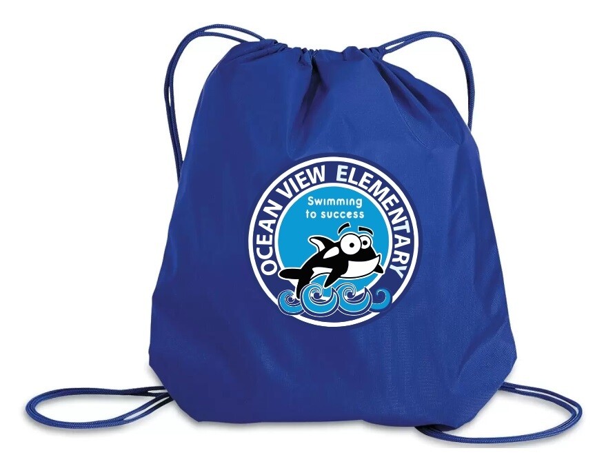Ocean View Elementary School - Royal Blue Cinch Bag