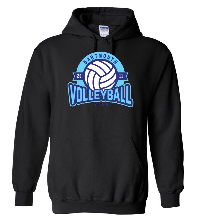 Dartmouth Volleyball Club - Black Dartmouth Volleyball Club Logo Hoodie (Full Chest Logo)