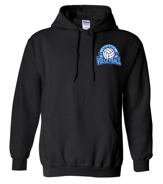 Dartmouth Volleyball Club - Black Dartmouth Volleyball Club Logo Hoodie (Left Chest Logo)