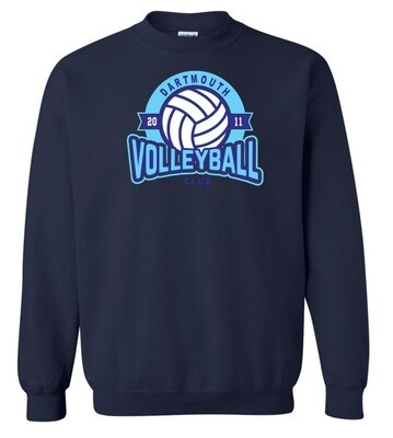 Dartmouth Volleyball Club - Navy Dartmouth Volleyball Club Logo Crewneck Sweatshirt (Full Chest Logo)