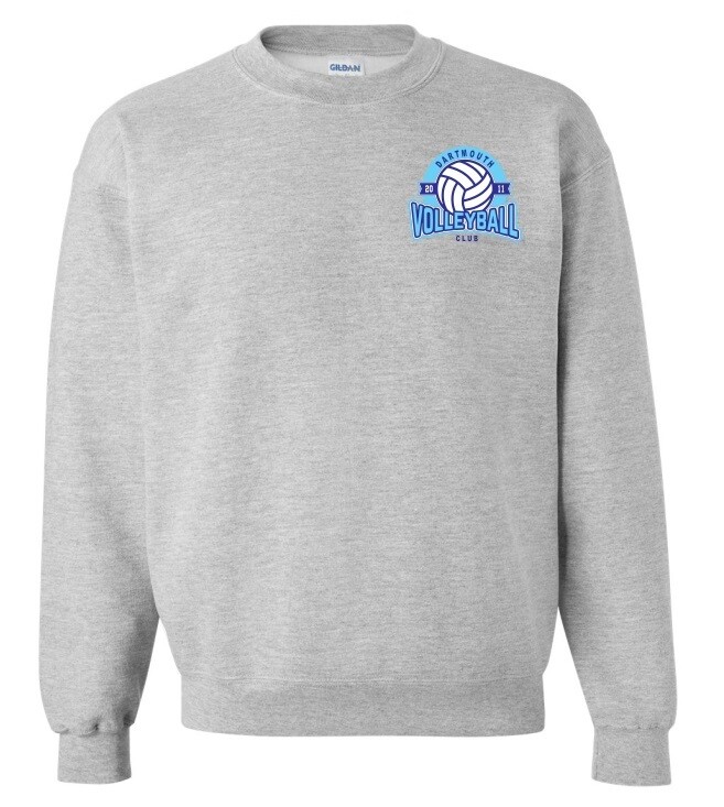 Dartmouth Volleyball Club - Sport Grey Dartmouth Volleyball Club Logo Crewneck Sweatshirt (Left Chest Logo)