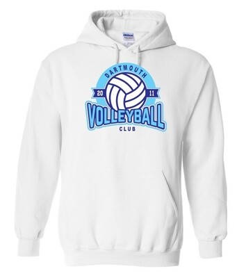 Dartmouth Volleyball Club - White Dartmouth Volleyball Club Logo Hoodie (Full Chest Logo)