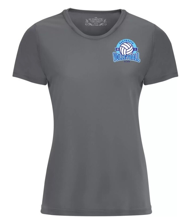 Dartmouth Volleyball Club -  Coal Grey Dartmouth Volleyball Club Logo Ladies Short Sleeve Moist Wick (Left Chest Logo)