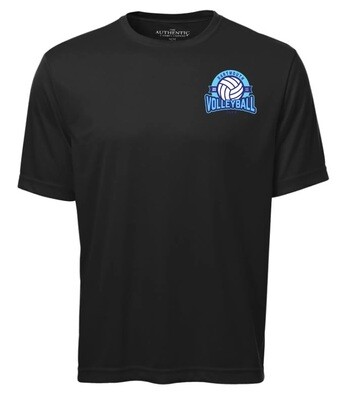 Dartmouth Volleyball Club - Black Dartmouth Volleyball Club Logo Short Sleeve Moist Wick (Left Chest Logo)