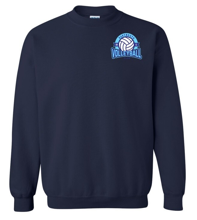 Dartmouth Volleyball Club - Navy Dartmouth Volleyball Club Logo Crewneck Sweatshirt (Left Chest Logo)