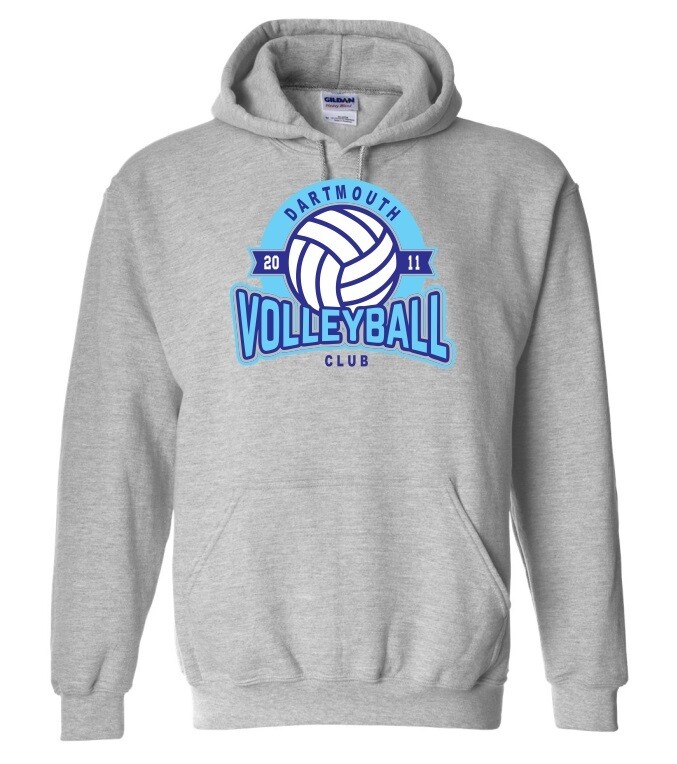 Dartmouth Volleyball Club - Sport Grey Dartmouth Volleyball Club Logo Hoodie (Full Chest Logo)