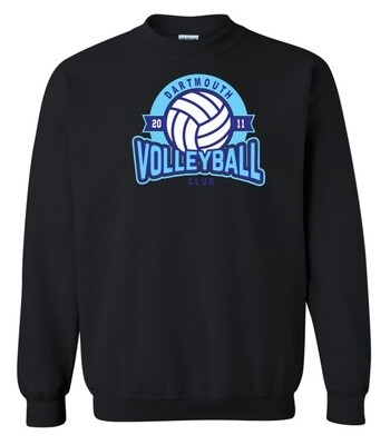 Dartmouth Volleyball Club - Black Dartmouth Volleyball Club Logo Crewneck Sweatshirt (Full Chest Logo)